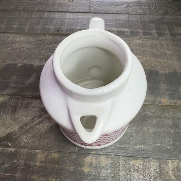 Linda Morgan Vintage Pair Of Chickens Red & White Gingham Pattern Creamer Dish - Picture 3 of 7